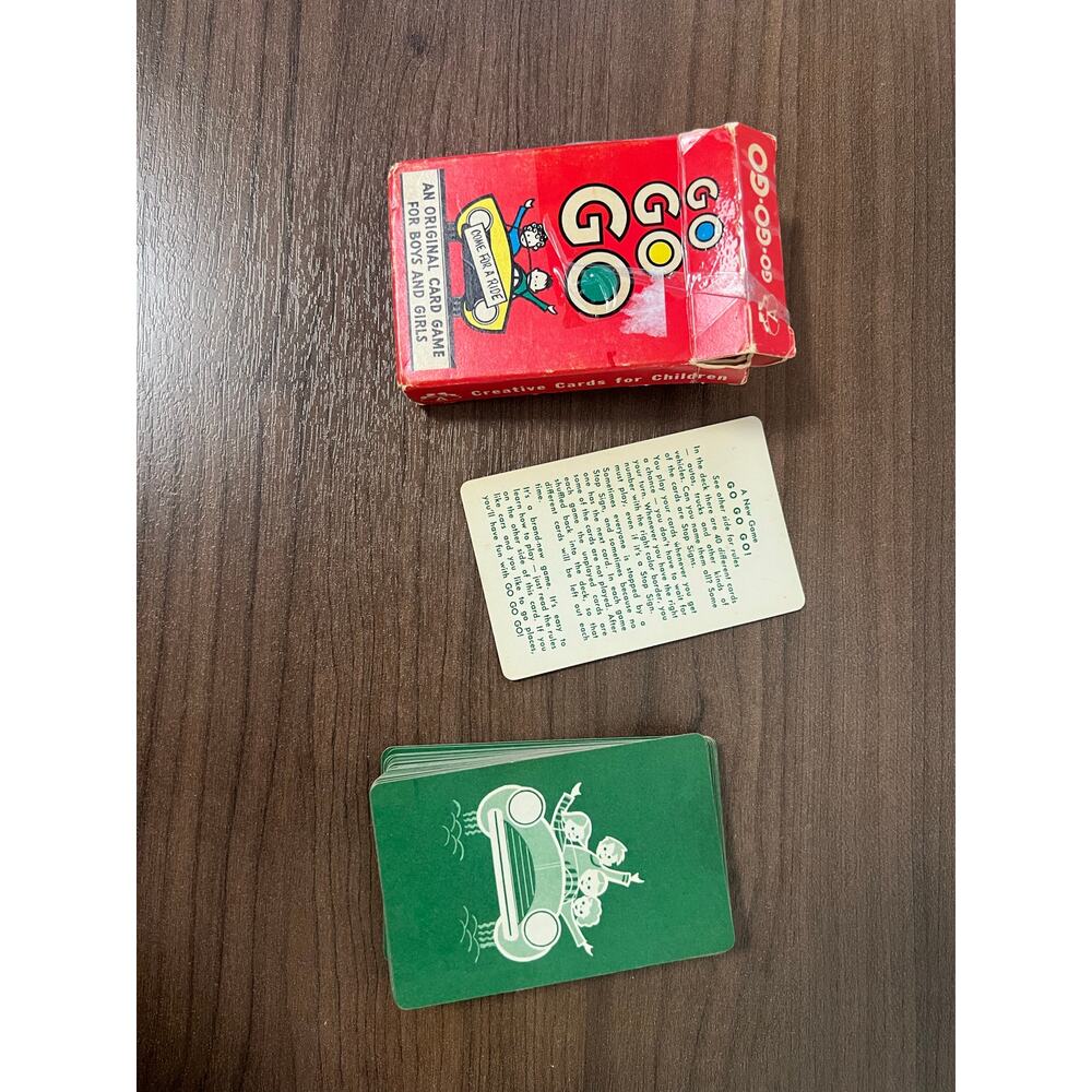 Go Go Go Vintage Children's Card Game Arrco Playing Card Co